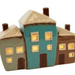 Richard Lang GENERAL GIFTS New Home Gifts 3 House Tea Light Holder