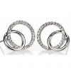 Giftworks SILVER DIAMANTE LOOP EARRINGS