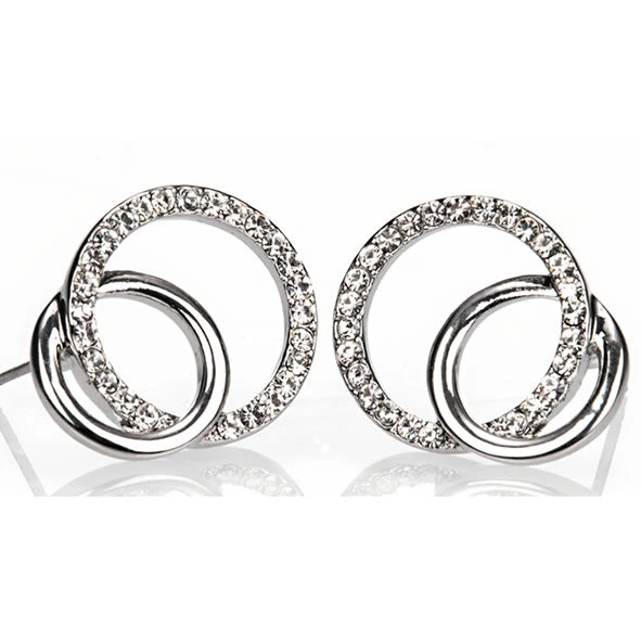 Giftworks SILVER DIAMANTE LOOP EARRINGS 3 Giftworks SILVER DIAMANTE LOOP EARRINGS