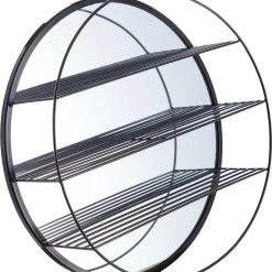 Giftworks GENERAL GIFTS BETTY METAL WALL MIRROR SHELF BLACK