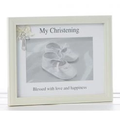 Joe Davies Christening Cross Frame 6x4 GENERAL GIFTS