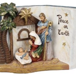 CBC RELIGIOUS SENTIMENTS Resin Nativity Book 7 Inch With 3 Figures