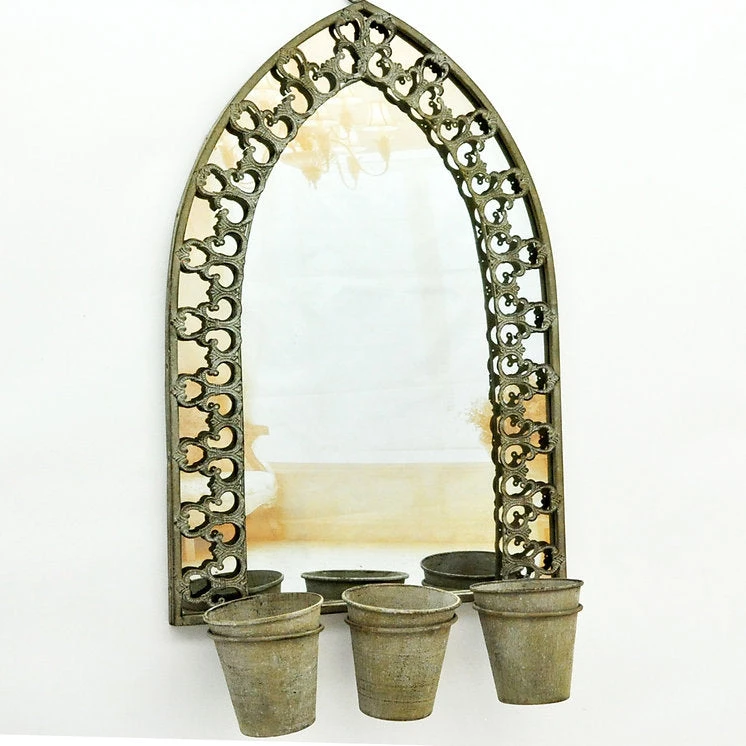 Minster SILVER 78CM RUSTY WALL MIRROR WITH PLANTER ( PRE ORDER FOR LATE MARCH) 3 Minster SILVER 78CM RUSTY WALL MIRROR WITH PLANTER ( PRE ORDER FOR LATE MARCH)