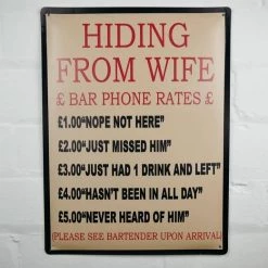 Giftworks GENERAL GIFTS Fun Sign Wall Plaque (Hiding From Wife)