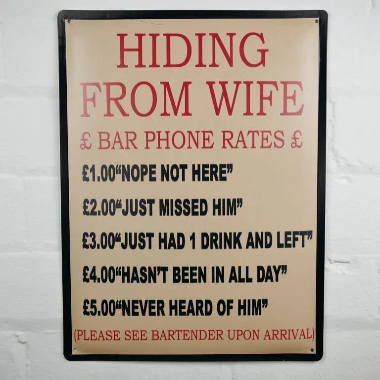 Giftworks GENERAL GIFTS Fun Sign Wall Plaque (Hiding From Wife) 3 Giftworks GENERAL GIFTS Fun Sign Wall Plaque (Hiding From Wife)
