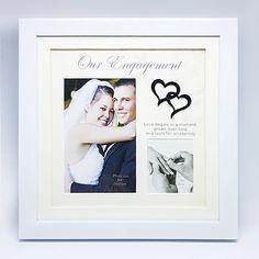 Giftworks WEDDING & ANNIVERSARIES White Double Frame Engagement Gifts Frame