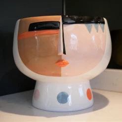 Dutch Brothers Abstract Face Vase