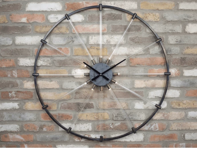 Giftworks Metal Industrial Skeleton LED Wall Clock HOME DÉCOR 4 Giftworks Metal Industrial Skeleton LED Wall Clock HOME DÉCOR