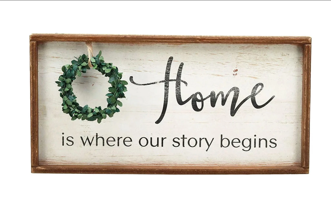 Paris Loft GENERAL GIFTS Home Is Where Our Story Begins Rustic Wood Signs With Wreath 4 Paris Loft GENERAL GIFTS Home Is Where Our Story Begins Rustic Wood Signs With Wreath