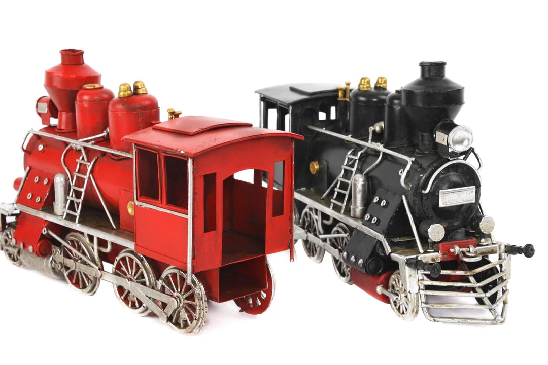 ITEM GENERAL GIFTS Metal Train Decor Blue Vintage Style Retro 4 ITEM GENERAL GIFTS Metal Train Decor Blue Vintage Style Retro