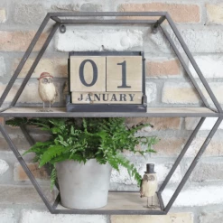 Giftworks WALL SHELVES/ HEXAGONAL SHELF WALL LANTERN SCONCES AND HANGINGS