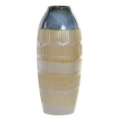 Giftworks Glazed Cream/Blue Stoneware Vase GENERAL GIFTS