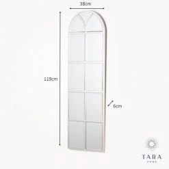 Tara Living SLIM PALLADIAN WINDOW MIRROR SOFT CHAMP 119CM