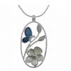 Giftworks JEWELLERY Rhodium White Purple Blue Floral Necklace