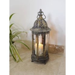 Dutch Brothers Gold Distressed Lantern (Pre Order For Late October)