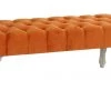 Kavanagh Gifts GENERAL GIFTS ORANGE POLYESTER WOOD BENCH 99X40X41 VELVET