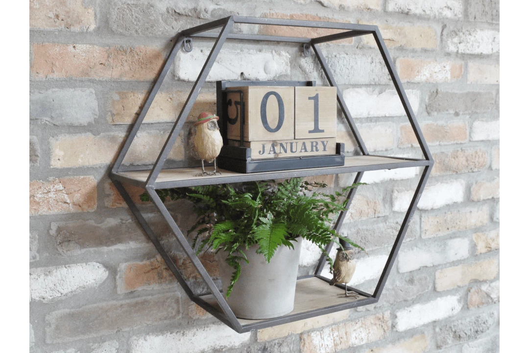 Giftworks WALL SHELVES/ HEXAGONAL SHELF WALL LANTERN SCONCES AND HANGINGS 6 Giftworks WALL SHELVES/ HEXAGONAL SHELF WALL LANTERN SCONCES AND HANGINGS