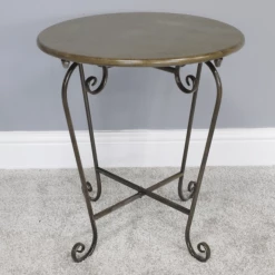 Giftworks GENERAL GIFTS BRASS METAL ACCENT TABLE FURNITURE