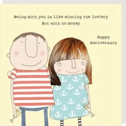 GENERAL GIFTS Rosie Made A Thing "Being With You Is Like Winning The Lottery, But With No Money. Happy Anniversary Greeting Card