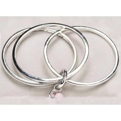 Giftworks ROSE/GOLD & SILVER/ROSE QUARTZ BANGLES