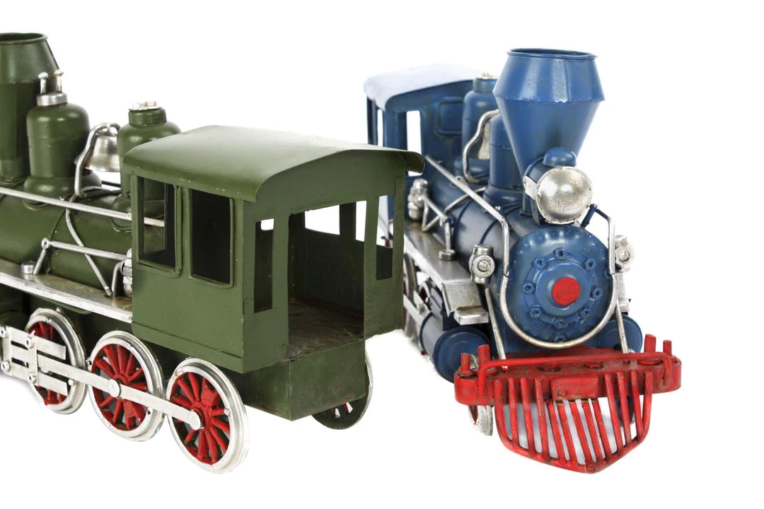 ITEM GENERAL GIFTS Metal Train Decor Blue Vintage Style Retro 5 ITEM GENERAL GIFTS Metal Train Decor Blue Vintage Style Retro
