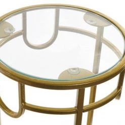 Giftworks FURNITURE Golden Auxiliary Side Tables Set Of 2