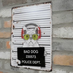 Dutch Brothers GENERAL GIFTS Funny Signs Bad Dog Metal Sign