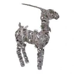 Itemint REINDEER LED RATTAN 40X15X60 20L. SILVER CHRISTMAS SHOP