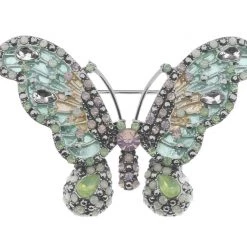 Giftworks Rhodium Opal Stones Butterflies Brooch GENERAL GIFTS