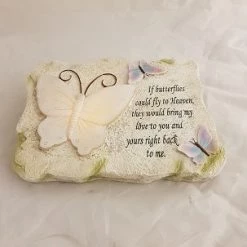 WGP Grave Solar Stone With Butterflies