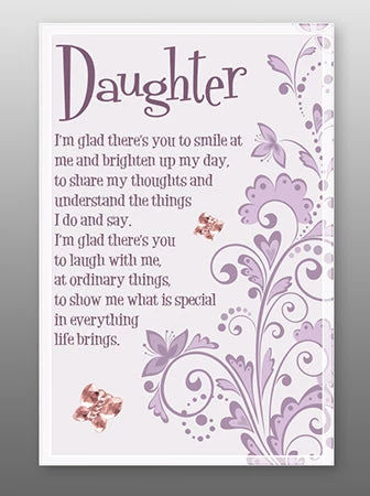 CBC GENERAL GIFTS Glass Sentiment Plaque - Daughter 3 CBC GENERAL GIFTS Glass Sentiment Plaque - Daughter