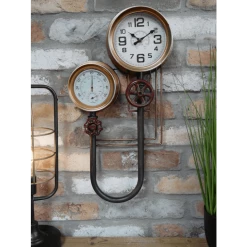 Dutch Brothers GENERAL GIFTS Industrial Rustic Pipe Clock