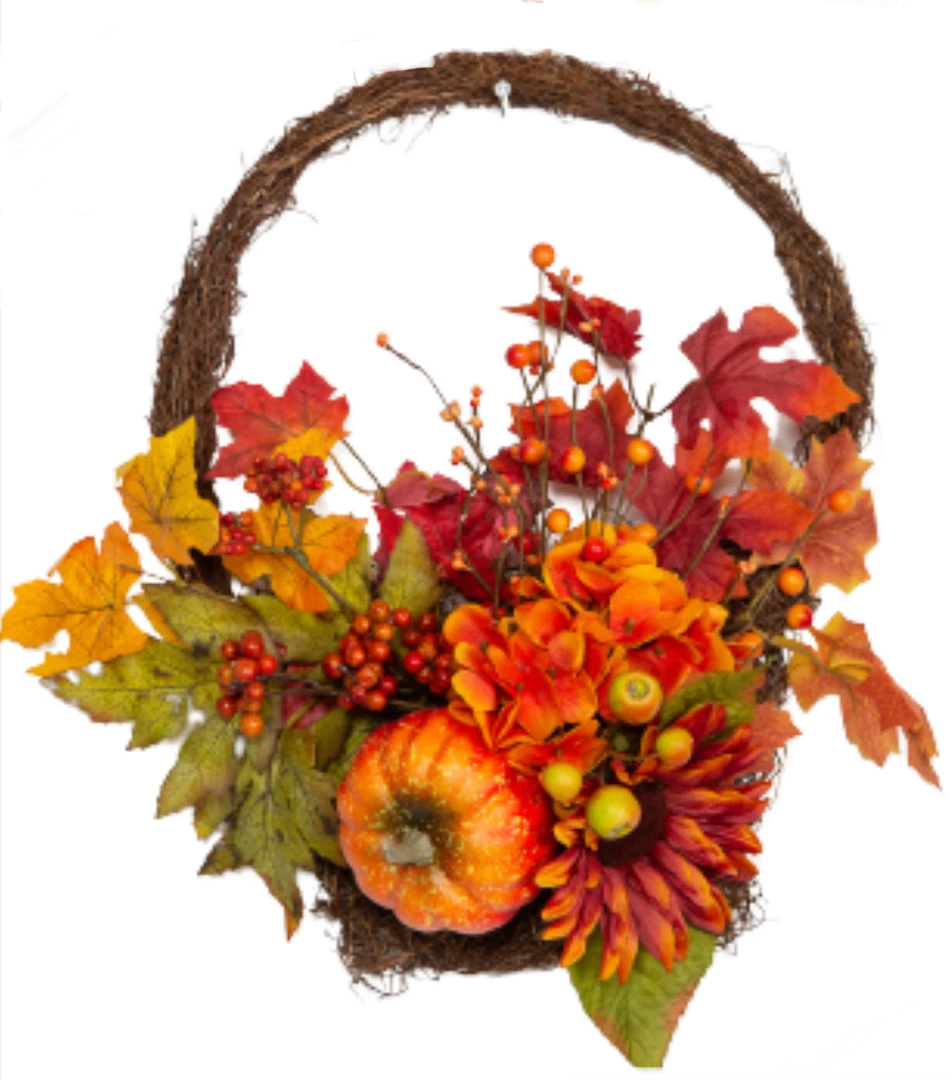 Elmes Mixed Pumpkins Festive Wreath 17” GENERAL GIFTS 3 Elmes Mixed Pumpkins Festive Wreath 17” GENERAL GIFTS
