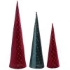 Itemint CHRISTMAS SHOP CHRISTMAS CONE SET 3 FLANNEL 10X1X60 SPARKLY BORDEAUX