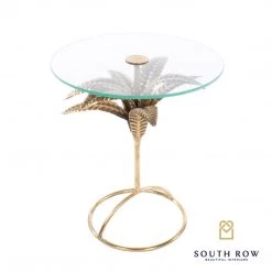 Tara Living Azure Leaf Accent Table Round Gold