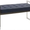 ITEM Home Decor Blue Polyester Steel Furniture Bench (97 X 46 X 57 Cm)