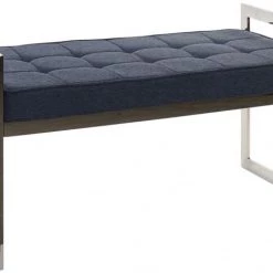 ITEM Home Decor Blue Polyester Steel Furniture Bench (97 X 46 X 57 Cm)