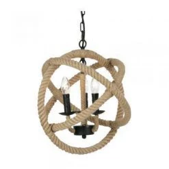 Giftworks LIGHTING Corde 3 Light Ceiling Lights Pendant, Rope Finish
