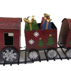Giftworks CHRISTMAS SHOP METAL COLOURED TRAIN ON TRACKS