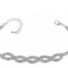 Giftworks JEWELLERY Rhodium Twisted Diamante Chain Clasp