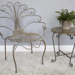 Giftworks GENERAL GIFTS BRASS METAL ACCENT TABLE FURNITURE