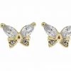 Giftworks Rose Gold CZ Butterfly Stud Earrings GENERAL GIFTS