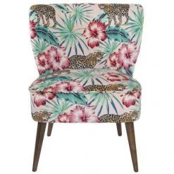 ITEM GENERAL GIFTS Polyester Green Leopard Accent Armchairs