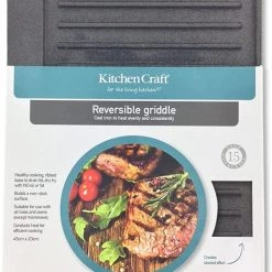 GENERAL GIFTS KitchenCraft Deluxe Cast Iron Reversible Griddle 45cm X 23cm