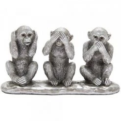 Lesser And Pavey GENERAL GIFTS Silver 3 See No Evil Hear No Evil Monkey’s Ornament