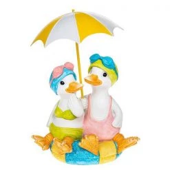Giftworks Lido Duck Standing Pair With Brolly NOVELTY