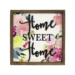 Paris Loft GENERAL GIFTS Wood Framed Home Sweet Home Wall Sign Plaque
