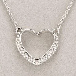 Giftworks Newgrange Living Silver Diamante Heart Necklace