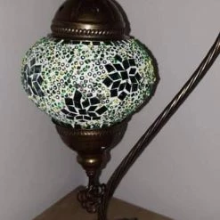 Giftworks Emerald Green Star Swan Neck Turkish Moroccan Handmade Mosaic Lamp GENERAL GIFTS