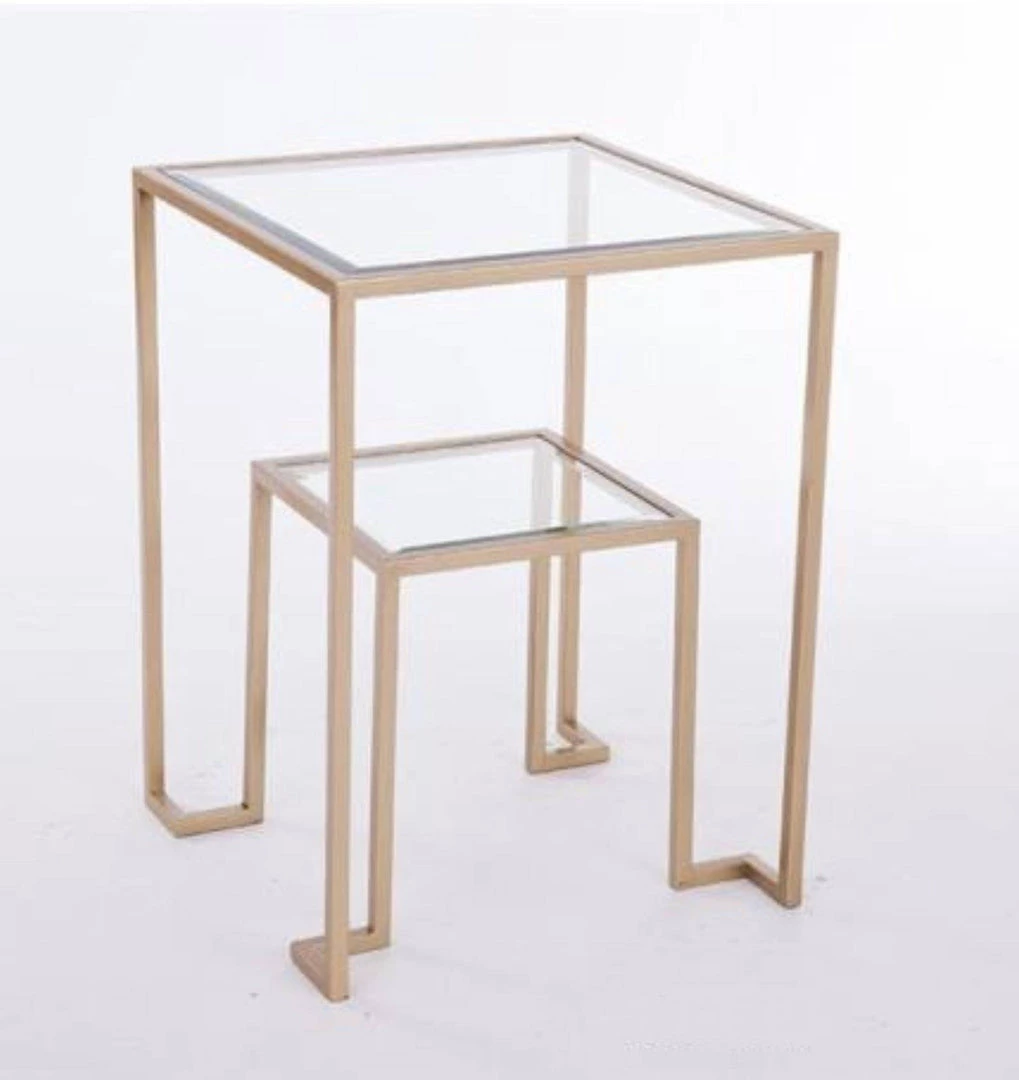 Giftworks Gold Square 2 Tiered Side Lamp Table GENERAL GIFTS 3 Giftworks Gold Square 2 Tiered Side Lamp Table GENERAL GIFTS
